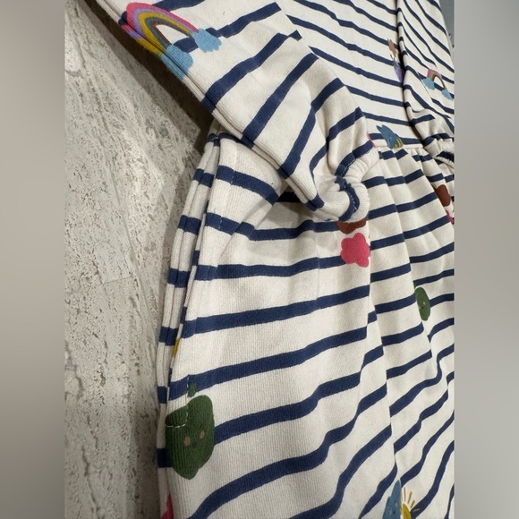 NWT Mini Boden Stripe Rainbow Clouds Sweatshirt Dress, Size 9-10 - Picture 5 of 9